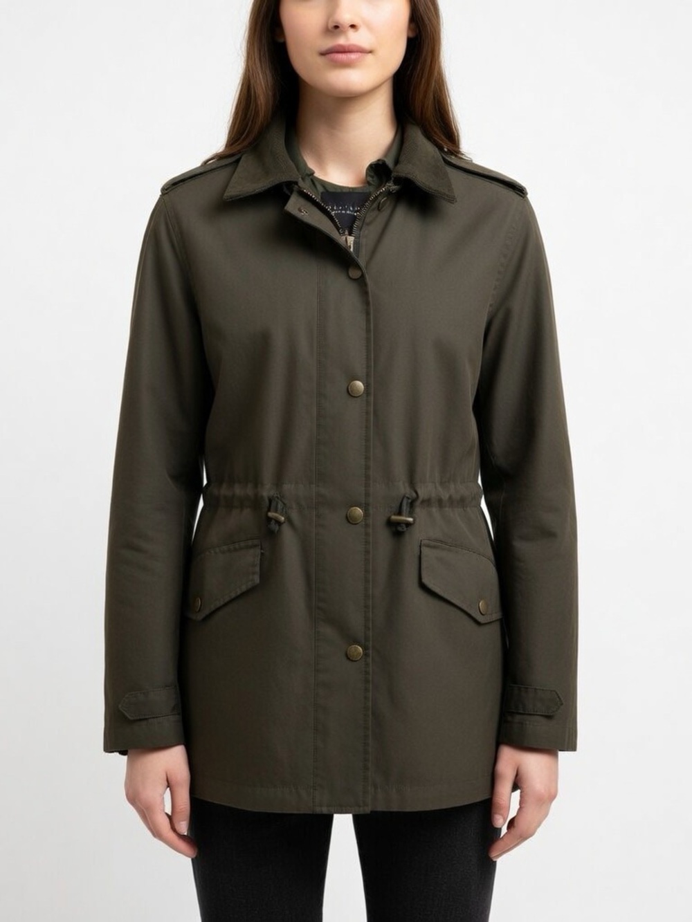 Sanctuary Black Trench Coat with Snap Front. Mid-Length. Lightweight SZ XL